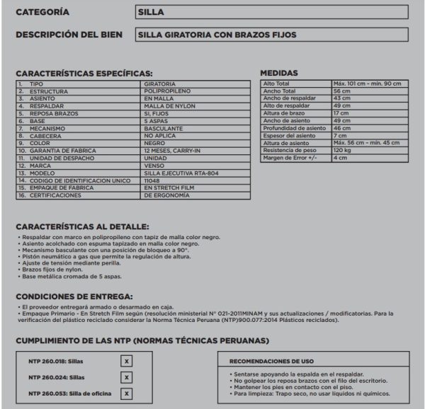 Silla Ejecutiva RTA-804 - Imagen 2