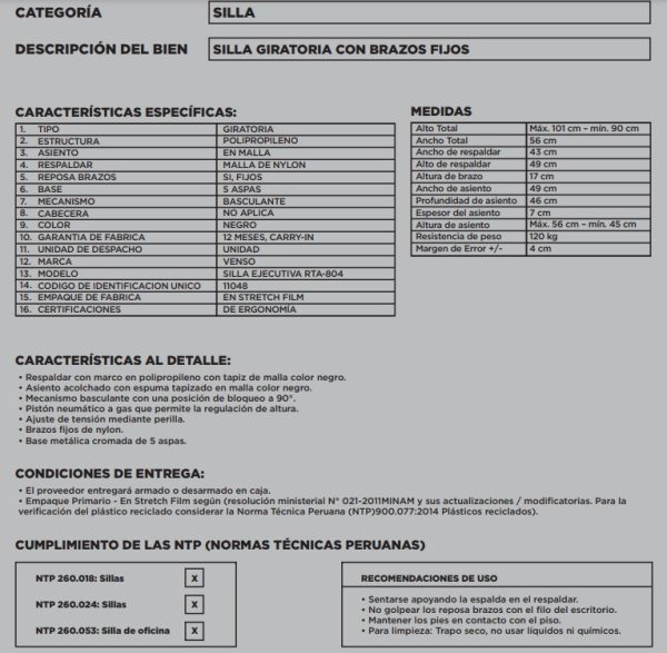 Silla Ejecutiva RTA-804S - Imagen 2